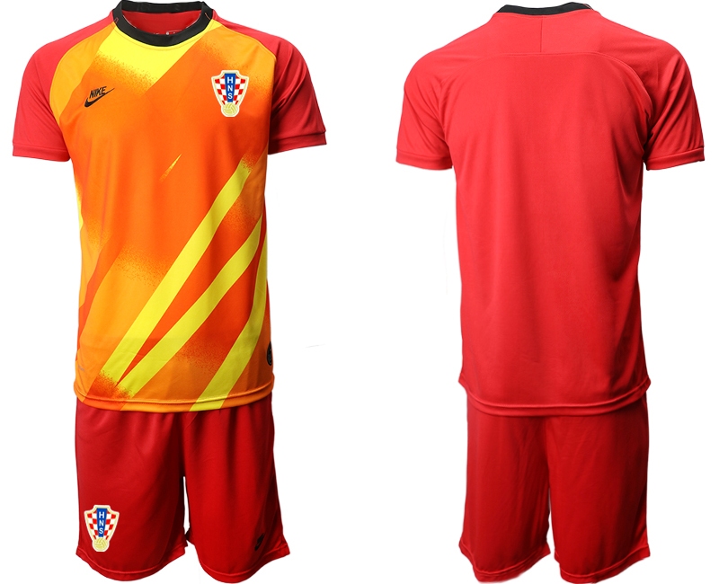 Cheap Men 2021 European Cup Croatia red goalkeeper Soccer Jerseys